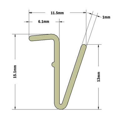 61-120-0 MODULAR SOLUTIONS SEALING PROFILE<br>RETAINING INSERT, RIGID PANEL GASKET, 8FT